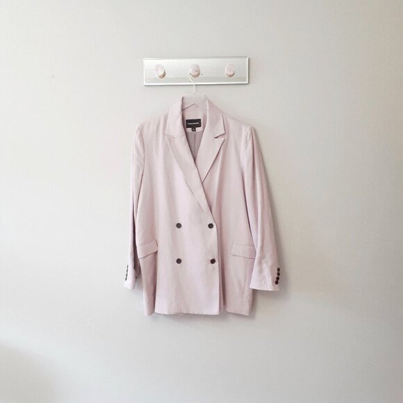 NWOT Frank and Oak purple pink double breasted linen blend blazer, XL - Picture 8 of 10